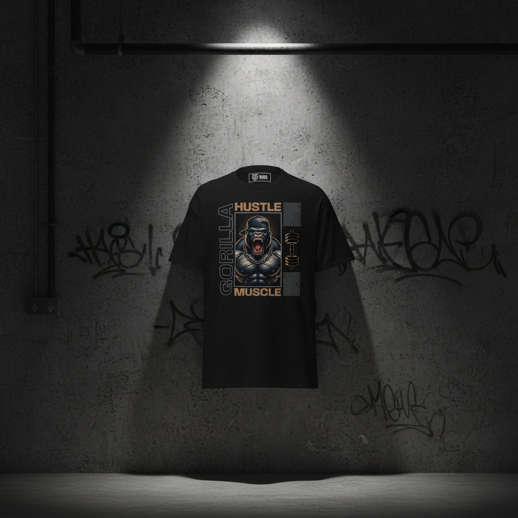 Gym T-Shirt "Hustle Muscle" – Heavyweight Streetwear S–5XL | Black Ursus - Streetwear - size_range | Black Ursus