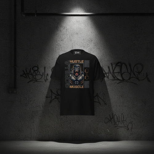 Gym T-Shirt "Hustle Muscle" – Heavyweight Streetwear S–5XL | Black Ursus - Streetwear - size_range | Black Ursus