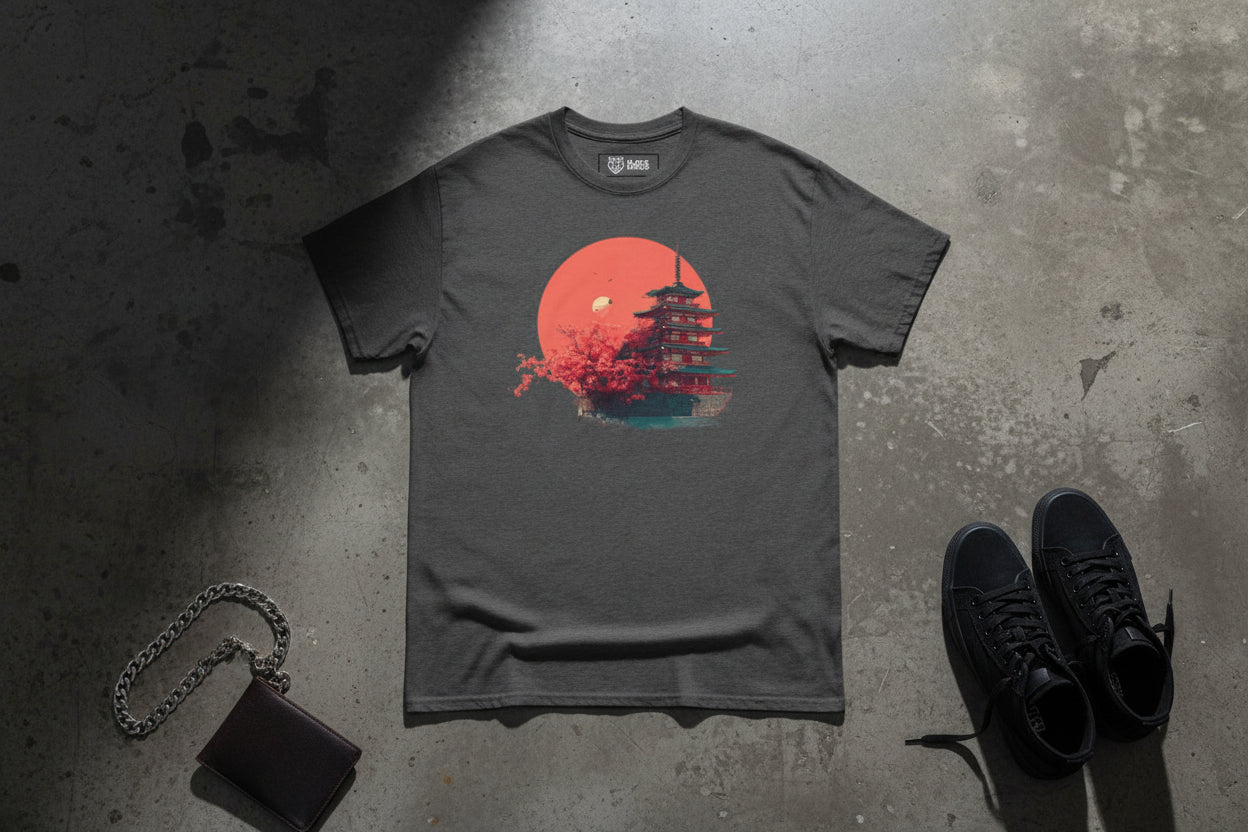 Unisex T-Shirt "Kyoto Sunset" - Streetwear - size_range | Black Ursus