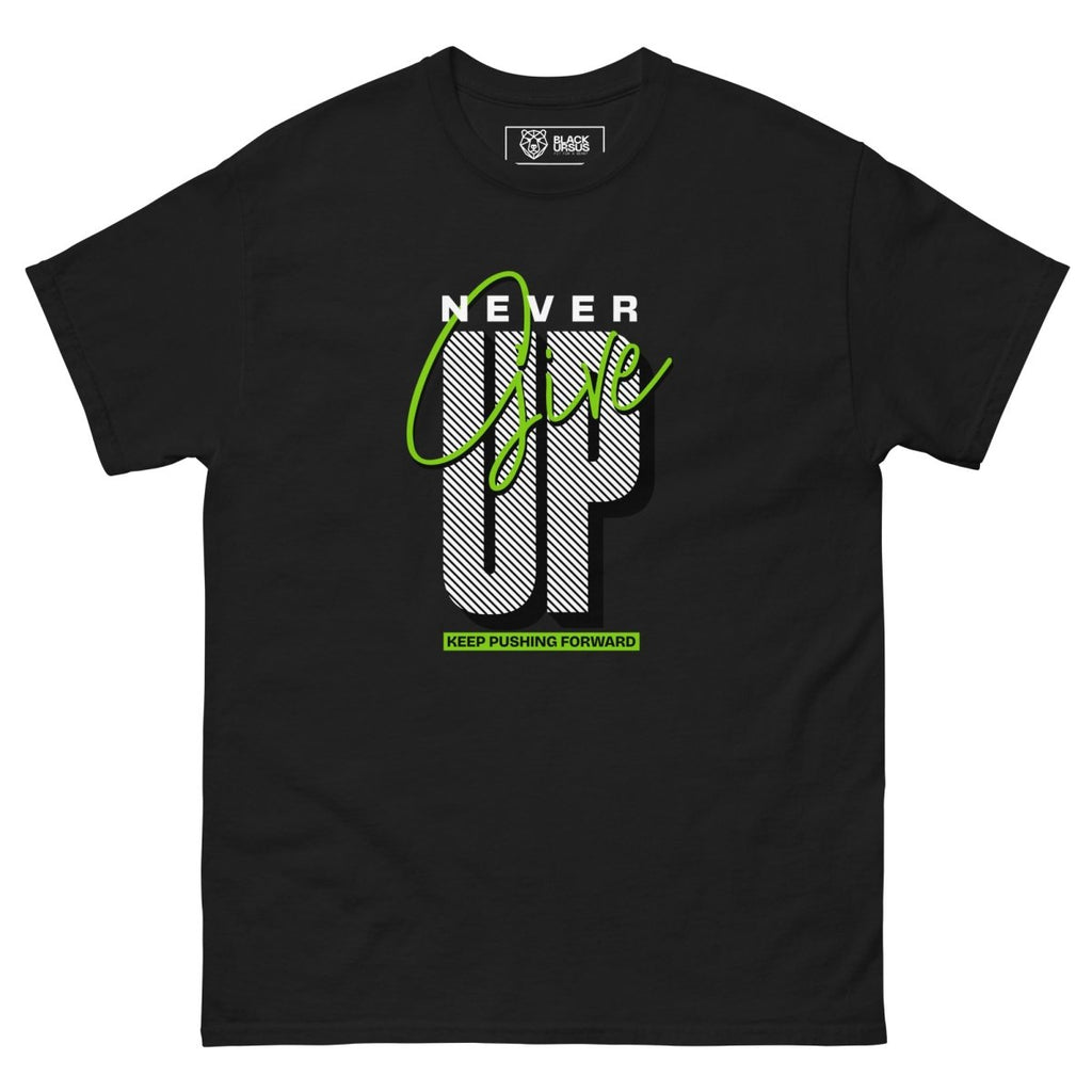 Unisex T-Shirt "Never give up" - Black Ursus | Urban Streetwear