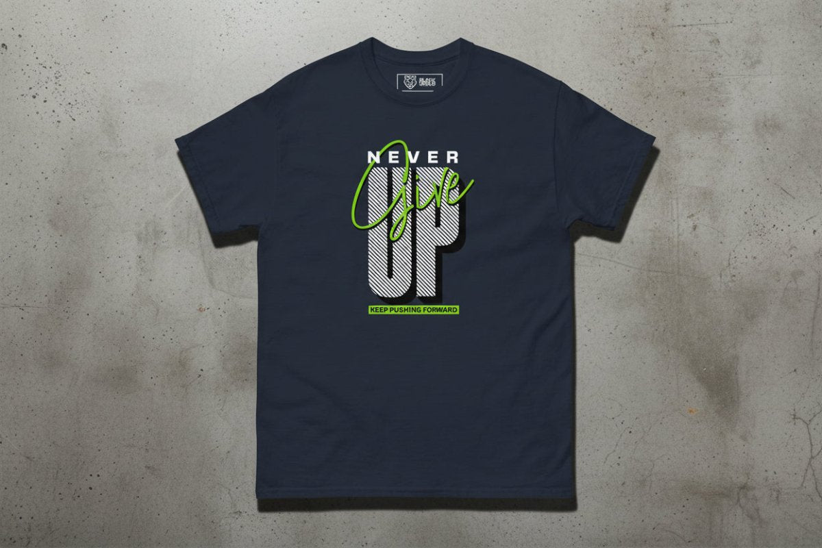 Unisex T-Shirt "Never give up" - Streetwear - size_range | Black Ursus