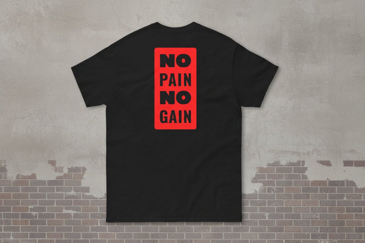 Unisex T-Shirt "NoPain" mit hochwertigem Logo - Stick in Farbe Gold - Streetwear - size_range | Black Ursus