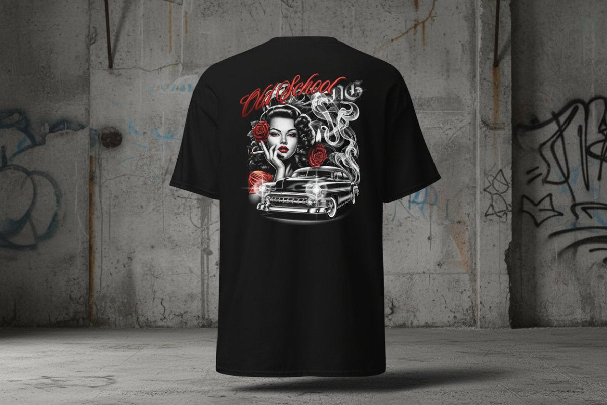 Unisex T-Shirt "Old School" mit hochwertigem Logo - Stick in Farbe Gold - Streetwear - size_range | Black Ursus