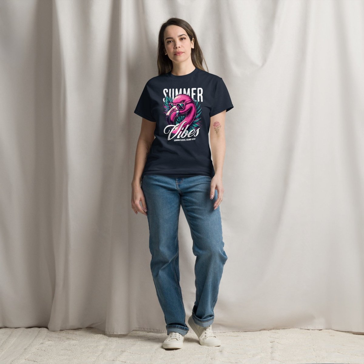 Unisex T-Shirt "Summer Flamingo" - Streetwear - size_range | Black Ursus