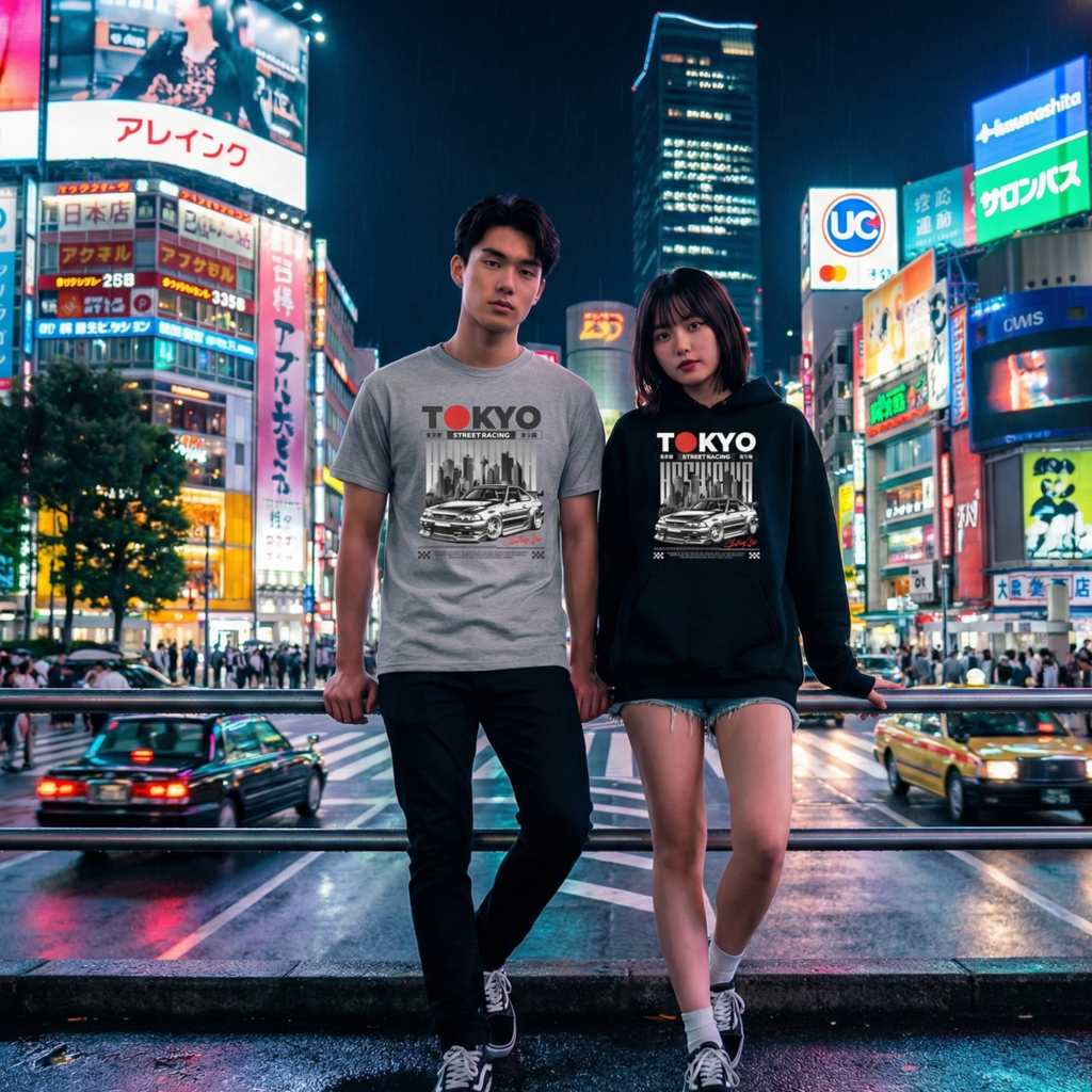 Unisex T-Shirt "Tokyo Street Racing 1" - Streetwear - size_range | Black Ursus