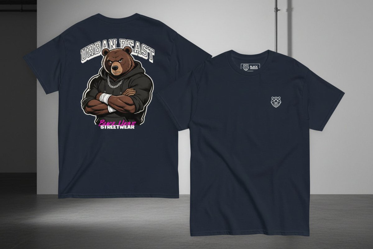 Unisex T-Shirt "URBAN BEAST" mit hochwertigem Logo - Stick in Weiß - Streetwear - size_range | Black Ursus