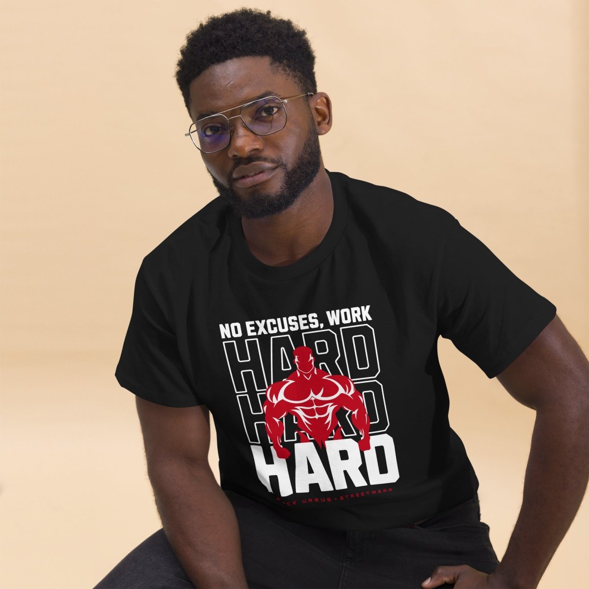 Unisex T-Shirt " Work Hard" - Streetwear - size_range | Black Ursus