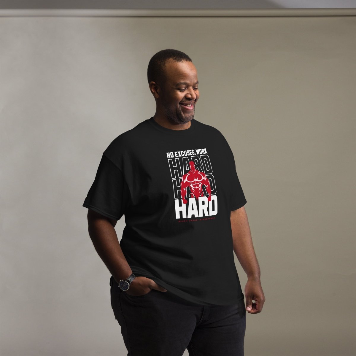 Unisex T-Shirt " Work Hard" - Streetwear - size_range | Black Ursus