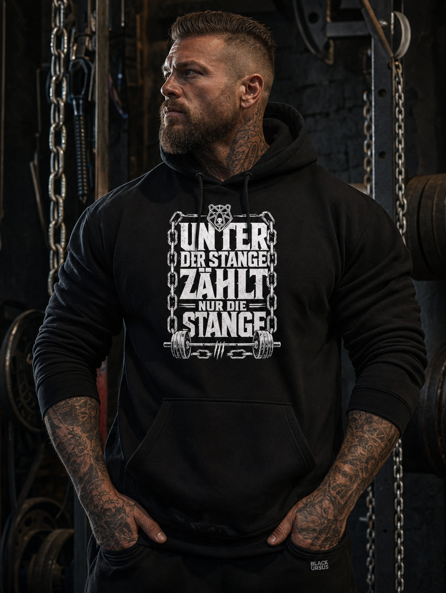 Hoodie "Unter der Stange zählt nur die Stange" – Gym & Bodybuilding S–5XL | Black Ursus